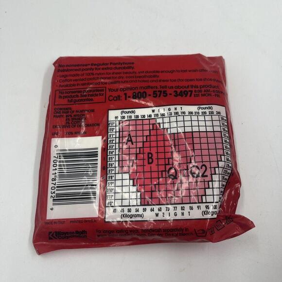 Vtg NOS No Nonsense Regular Pantyhose M54 Off White Sheer Toe Size B - Picture 2 of 2